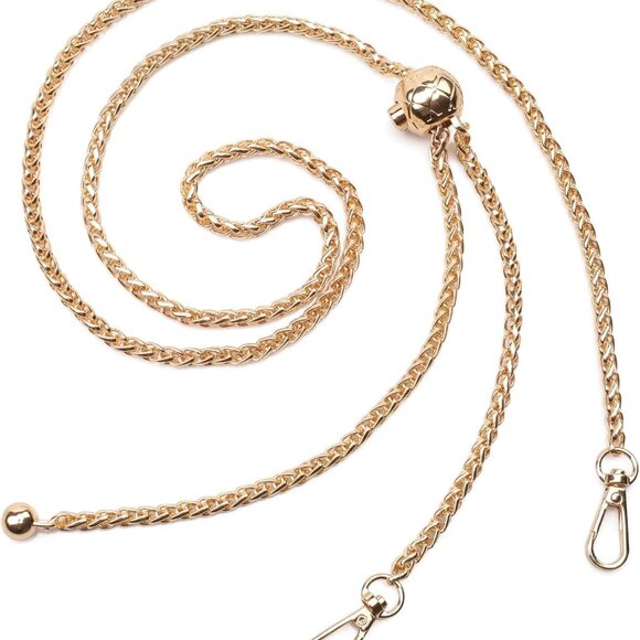 51-Inch Gold Metal Chain Strap - Adjustable for Shoulder & Crossbody Bags - Picture 1 of 6